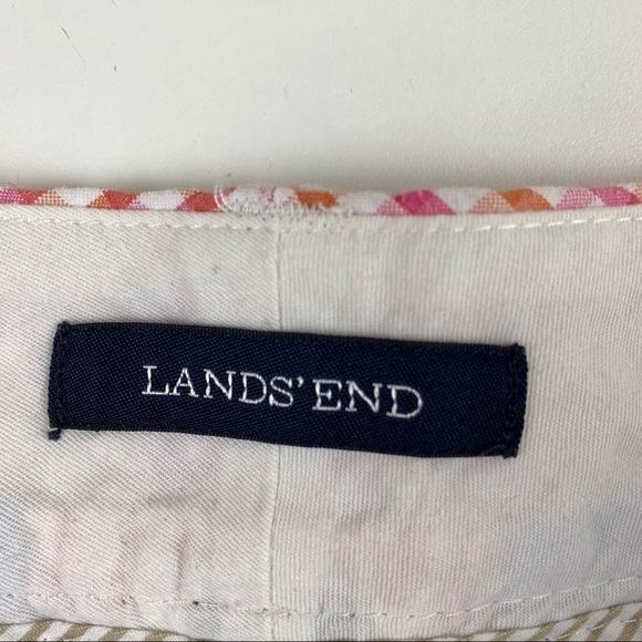 LANDS' End Red White Searsucker Shorts - Picture 2 of 10